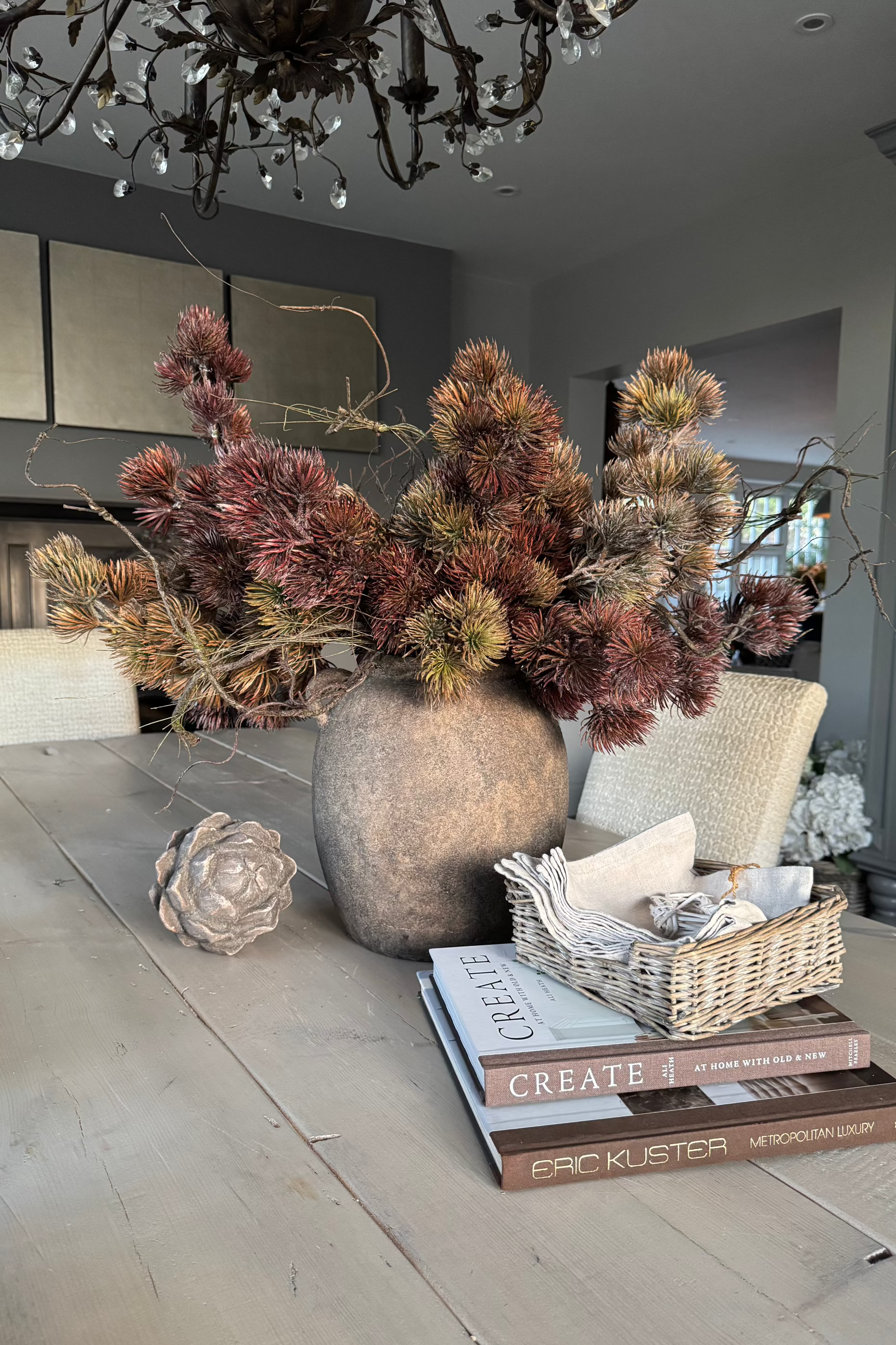 Pine Spray and Twigs in a Stone Pot RTfact Flowers 