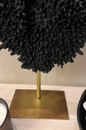 Faux Coral on a Gold Stand (Black)