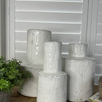 White Glazed Organic Vase RTfact Flowers 