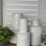 White Glazed Organic Vase RTfact Flowers 