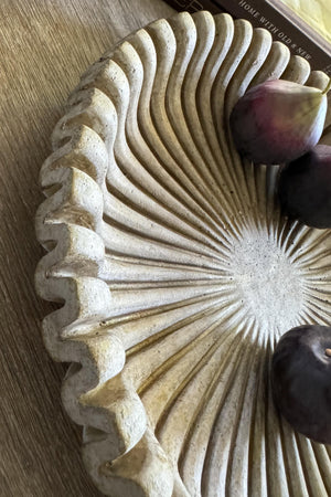 Decorative Ribbed Wavy Stone Platter