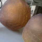 Crackle Effect Abstract Glass Vase (Dark Amber)
