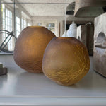 Crackle Effect Abstract Glass Vase (Dark Amber) Interior decor rtfact
