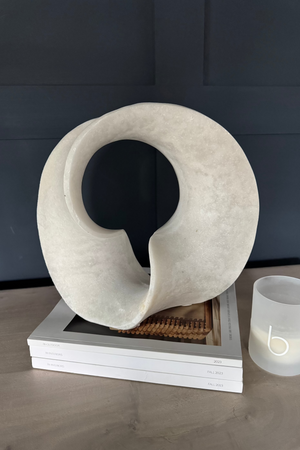 Abstract 'Wave' Ornament - Cream