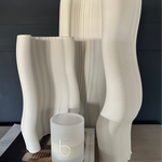 White Ceramic 'Half Moon' Vase - Tall RTfact Flowers 