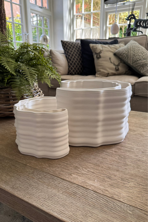 White Ceramic 'Half Moon' Vase - Short