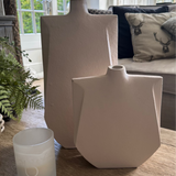 Matt Cream Angular Metal Vase RTfact Flowers 