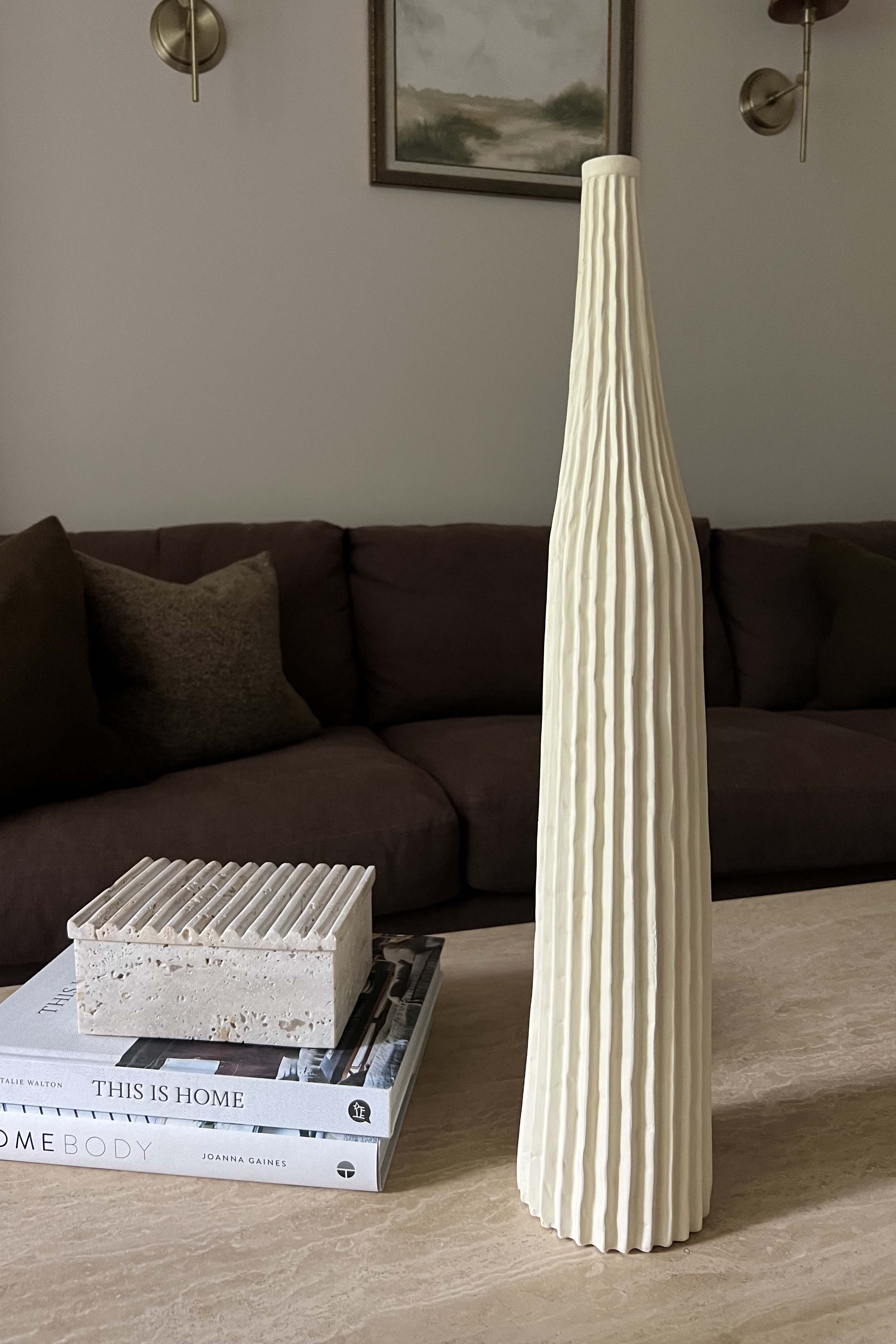 Cream Ridged Vase Rtfact