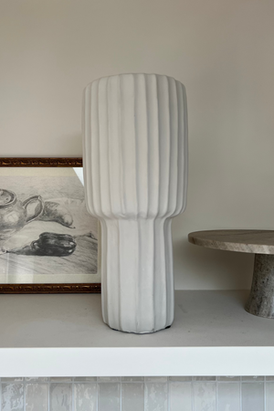 Ivory Ridged Vase