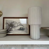 Ivory Ridged Vase (Tall Slim)