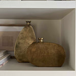 Asymmetric Antique Bronze Vase RTfact Flowers 