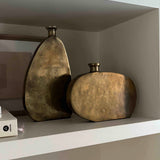 Asymmetric Antique Bronze Vase RTfact Flowers 