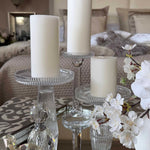 Ribbed Glass Candle Holders (Set of Three) RTfact Flowers 