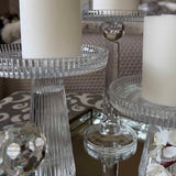 Ribbed Glass Candle Holders (Set of Three) RTfact Flowers 