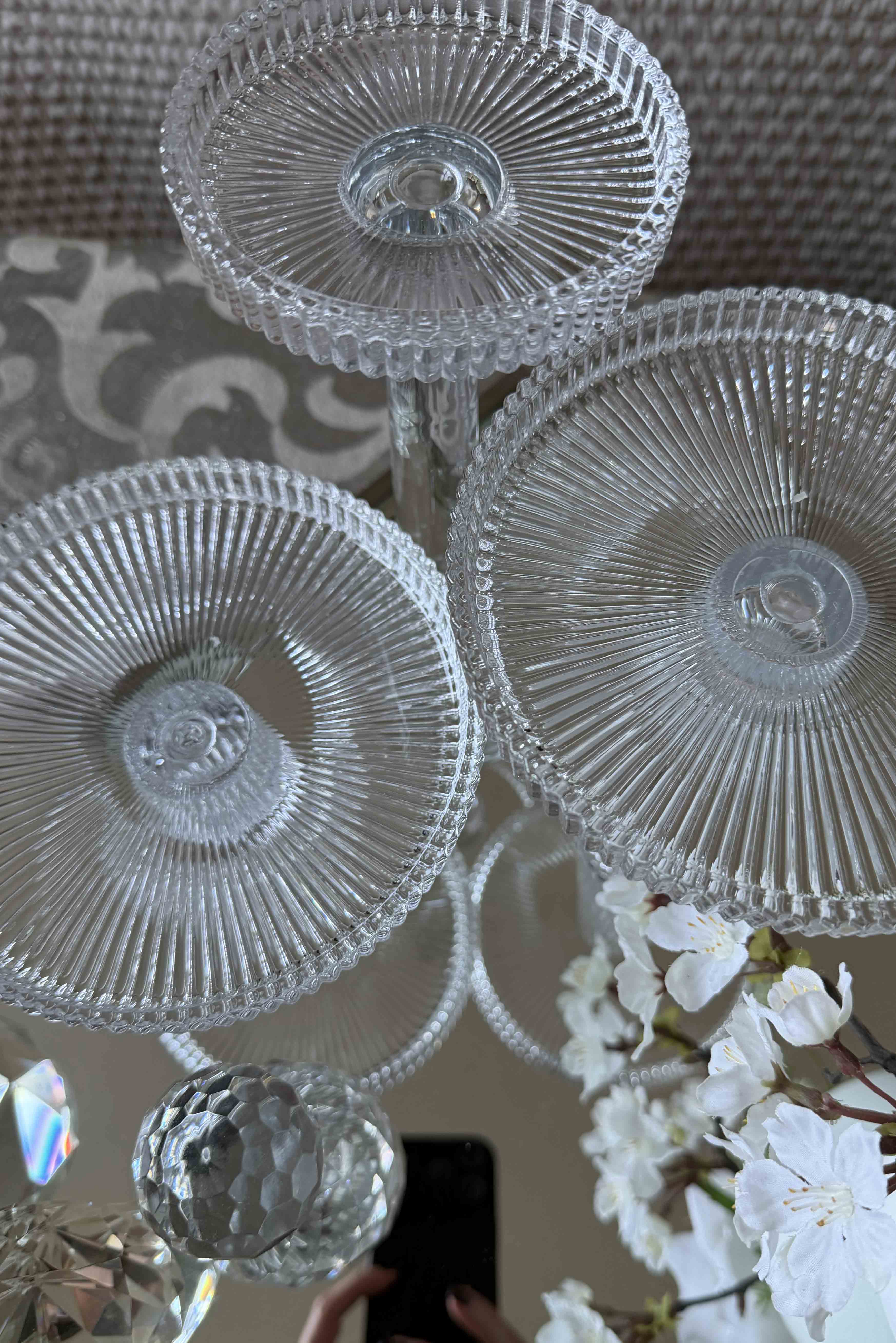 Ribbed Glass Candle Holders (Set of Three) RTfact Flowers 