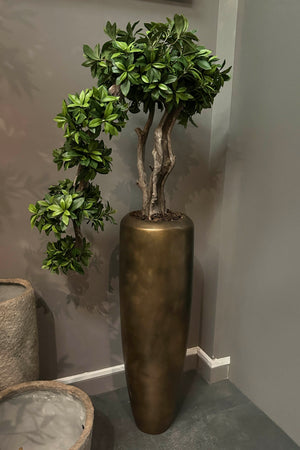 Artificial Bonsai Tree in a Gold Planter