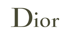 Dior logo in green on a white background