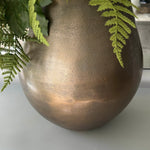 Peony, Nigella, Thistle and Queen Anne's Lace in a Gold Metallic Vase RTfact Flowers 