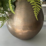 Peony, Nigella, Thistle and Queen Anne's Lace in a Gold Metallic Vase RTfact Flowers 