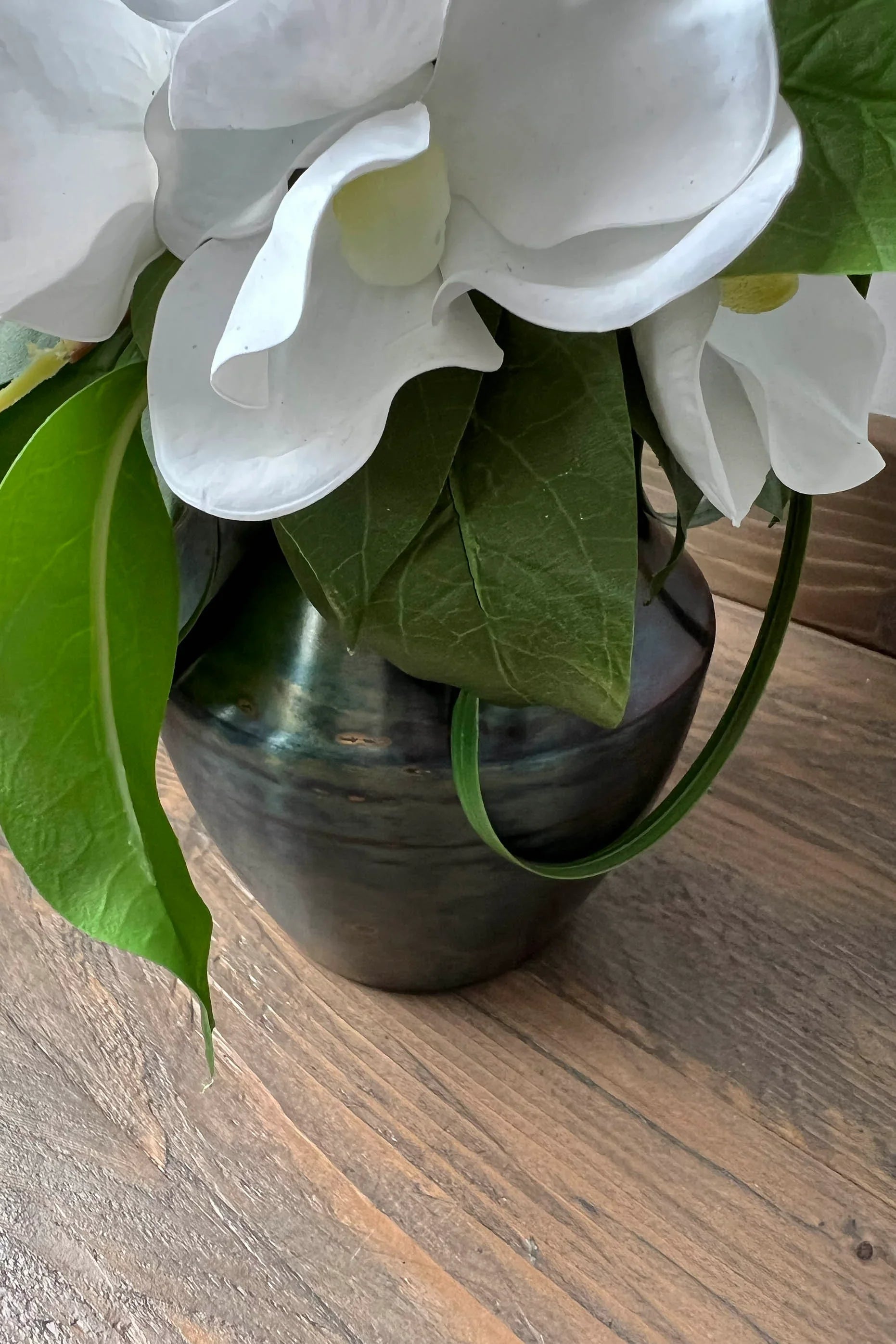 Vanda Orchid, Dianthus and Laurel in a Copper Vase RTfact Flowers 
