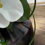 Vanda Orchid, Dianthus and Laurel in a Copper Vase RTfact Flowers 