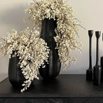Berries in a Hand painted Glass Vase RTfact Flowers 