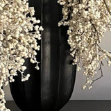 Berries in a Hand painted Glass Vase RTfact Flowers 