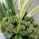 Foxtail Lily and Angelica Stems in Ridged Metal Vases RTfact Flowers 