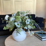 Ranunculus, Sweetpea, Queen Anne's Lace and Lavender in a Stone Vase RTfact Flowers 