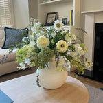 Ranunculus, Sweetpea, Queen Anne's Lace and Lavender in a Stone Vase RTfact Flowers 