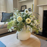 Ranunculus, Sweetpea, Queen Anne's Lace and Lavender in a Stone Vase RTfact Flowers 