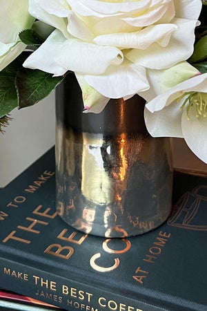 Hellebore, Rose and Platanus in a Two Tone Vase