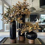 Lappa Bush in Black Glass/ Wood Vase (bulbous) RTfact Flowers 