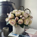 Roses in a Textured Stone Pot RTfact Flowers 