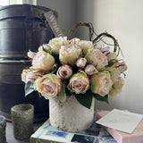 Roses in a Textured Stone Pot RTfact Flowers 