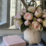 Roses in a Textured Stone Pot RTfact Flowers 