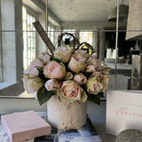 Roses in a Textured Stone Pot RTfact Flowers 