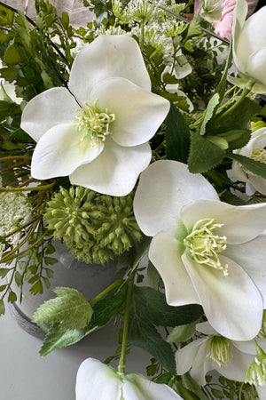 Hellebore and Angelica in a Two Tone Stone Vase