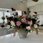 Roses, Scabiosa, Magnolia in a Stone Vase RTfact Flowers 