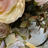 Ranunculus, Lappa Bush and Roses in a Stone Vase RTfact Flowers 