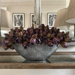 Roses (Deep Purple) in a Hand Painted Stone Boat RTfact Flowers 