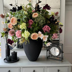 Angelica, Ranunculus, Guelder Rose and Magnolia in a Black Vase RTfact Flowers 
