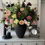 Angelica, Ranunculus, Guelder Rose and Magnolia in a Black Vase RTfact Flowers 