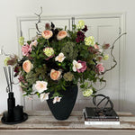 Angelica, Ranunculus, Guelder Rose and Magnolia in a Black Vase RTfact Flowers 