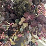 Burgundy Eucalyptus, Angelica and Wax Flower in a Rustic Brown Stone Vase (Large) RTfact Flowers 