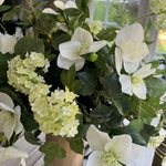 Hellebore and Guelder Rose in a Frosted Glass Vase RTfact Flowers 