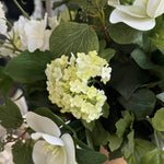 Hellebore and Guelder Rose in a Frosted Glass Vase RTfact Flowers 