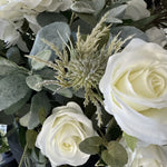 Roses, Hydrangea and Eucalyptus in a Matt Black Vase RTfact Flowers 