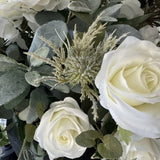 Roses, Hydrangea and Eucalyptus in a Matt Black Vase RTfact Flowers 