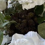 Roses, Hydrangea and Eucalyptus in a Matt Black Vase RTfact Flowers 